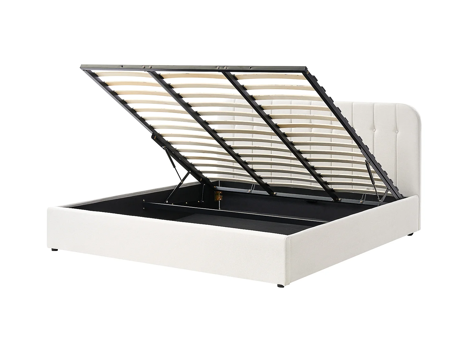 Lit ottoman Tissu CHALLANS 180 x 200 cm Blanc cassé