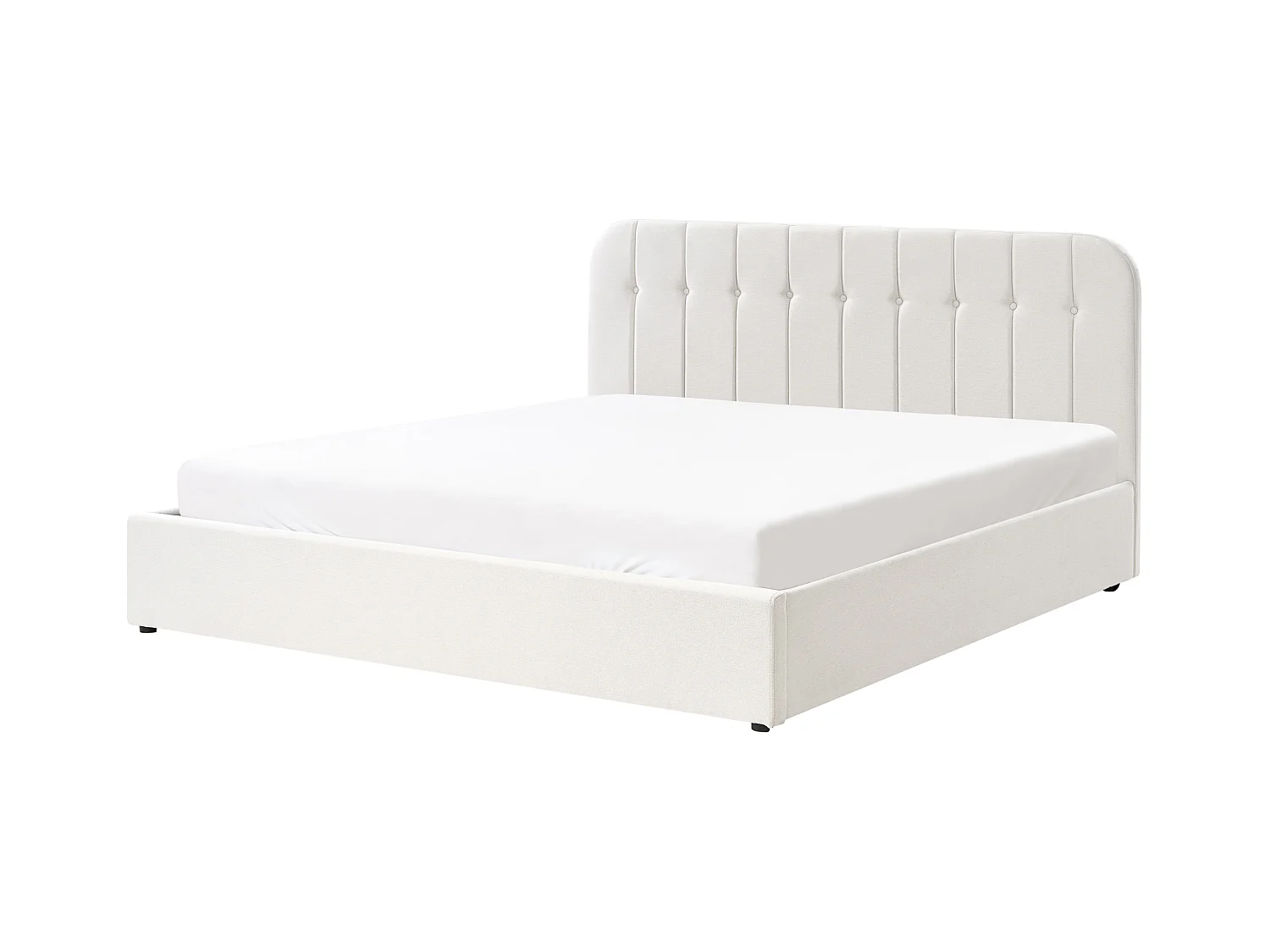 Lit ottoman Tissu CHALLANS 180 x 200 cm Blanc cassé