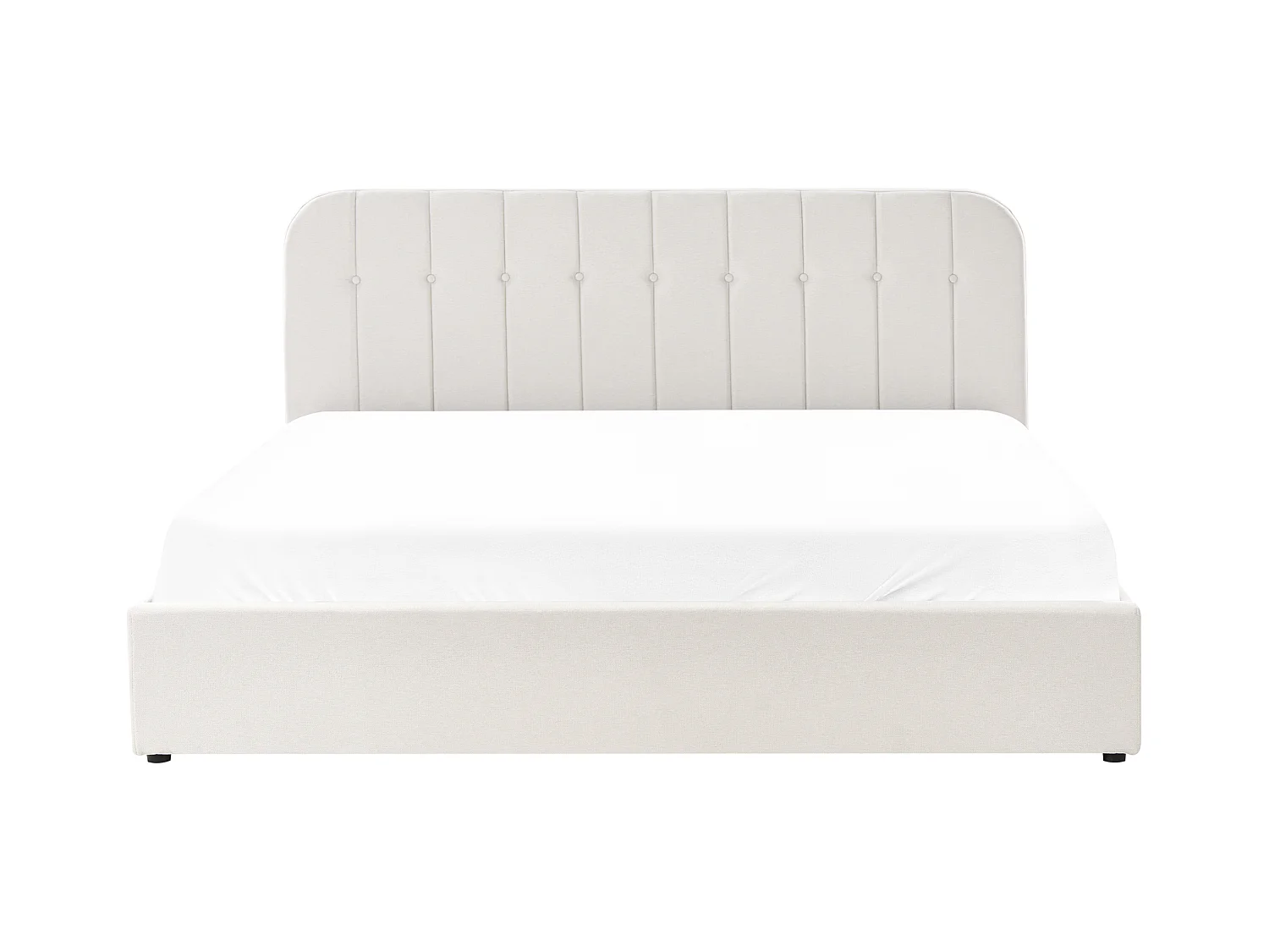 Lit ottoman Tissu CHALLANS 180 x 200 cm Blanc cassé