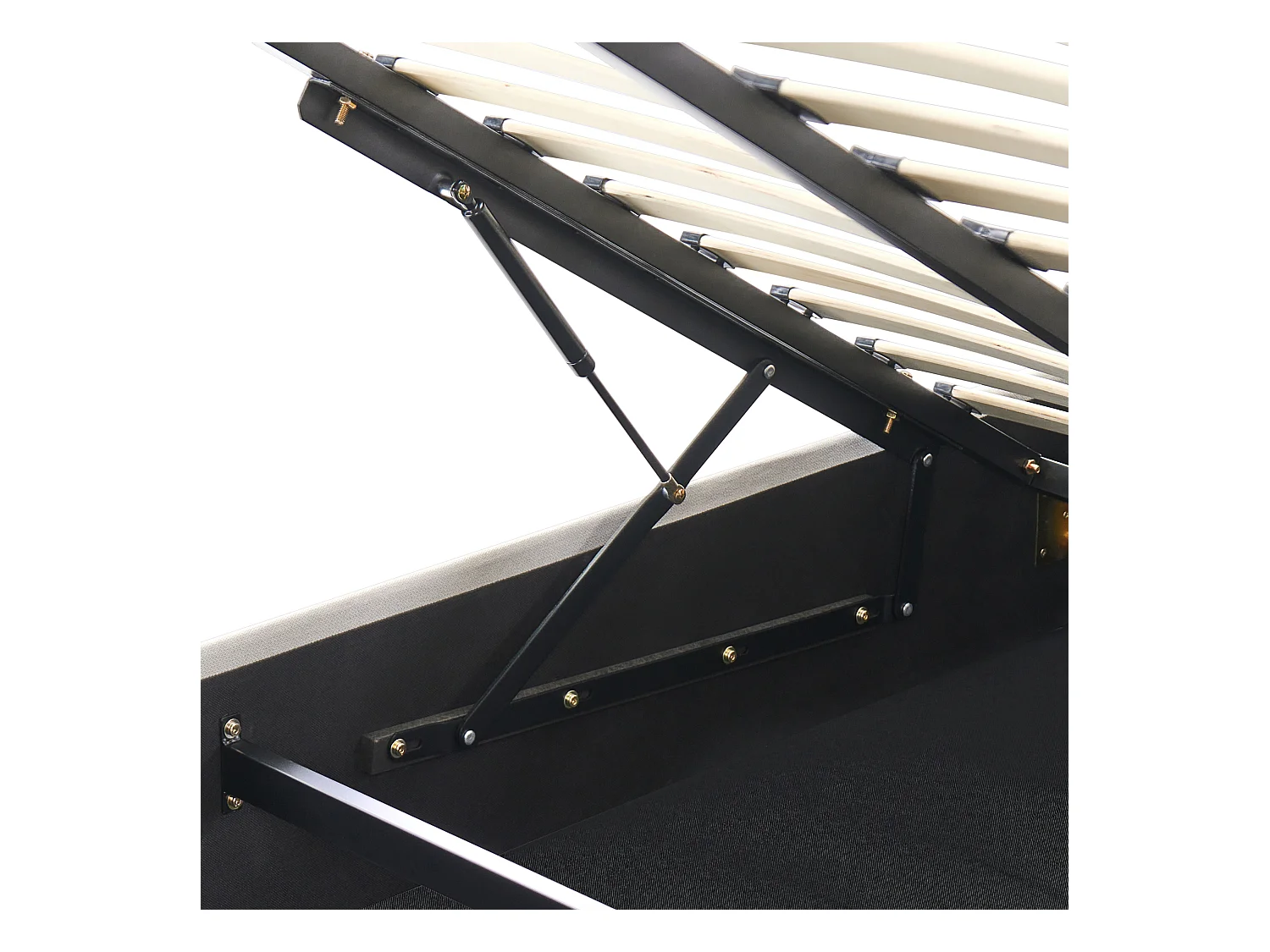 Lit ottoman Tissu CHALLANS 180 x 200 cm Blanc cassé