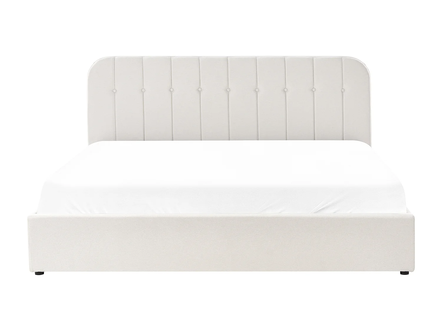 Lit ottoman Tissu CHALLANS 180 x 200 cm Blanc cassé