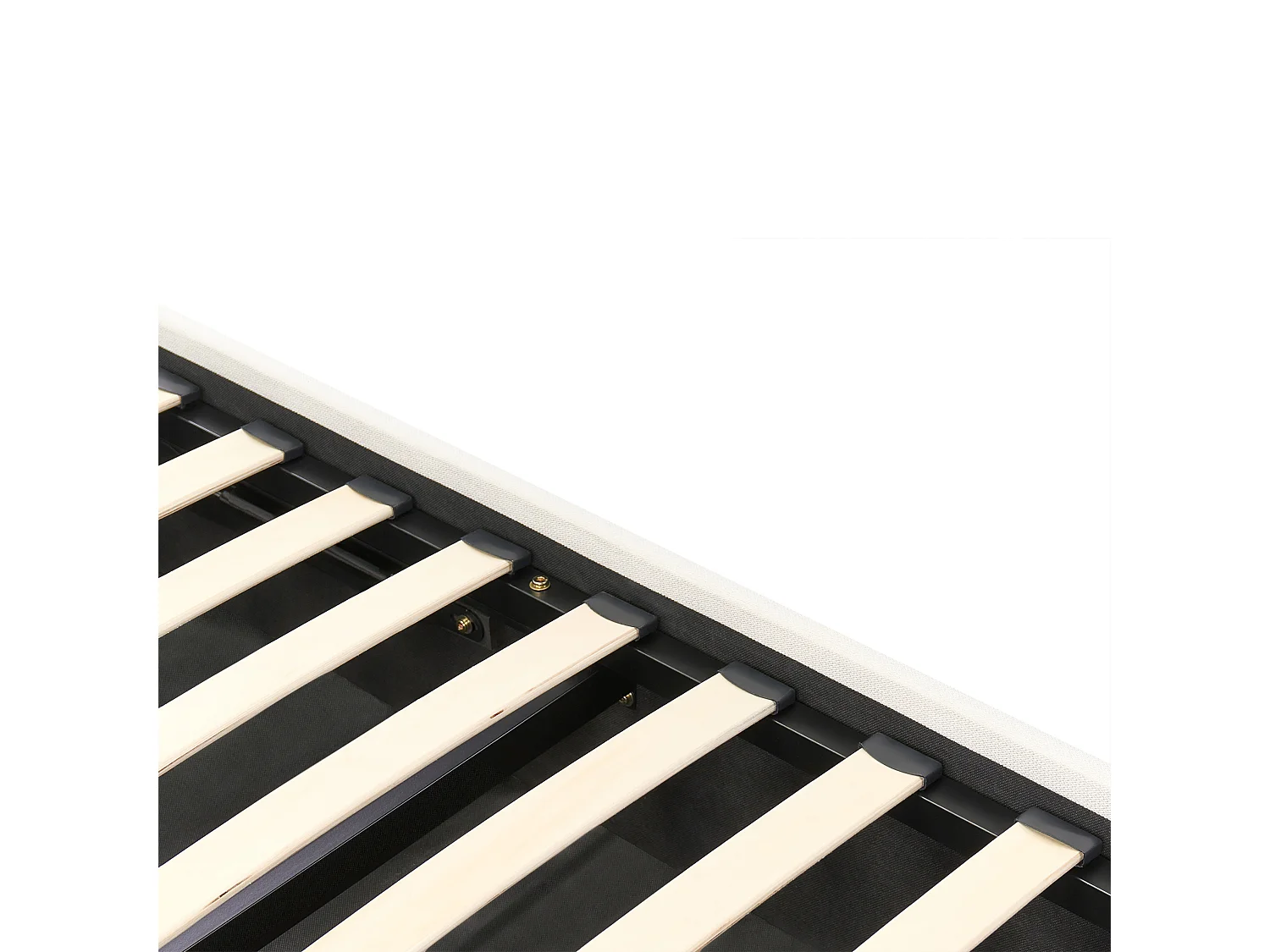 Lit ottoman Tissu CHALLANS 180 x 200 cm Blanc cassé