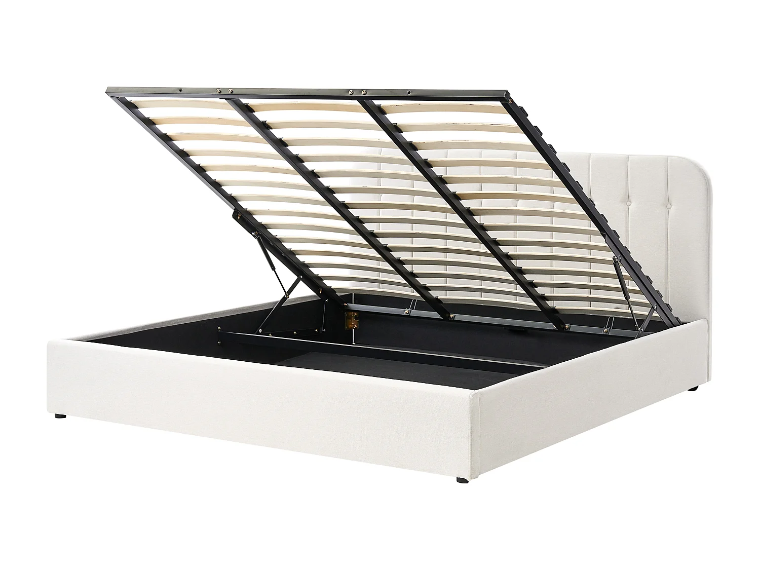 Lit ottoman Tissu CHALLANS 180 x 200 cm Blanc cassé