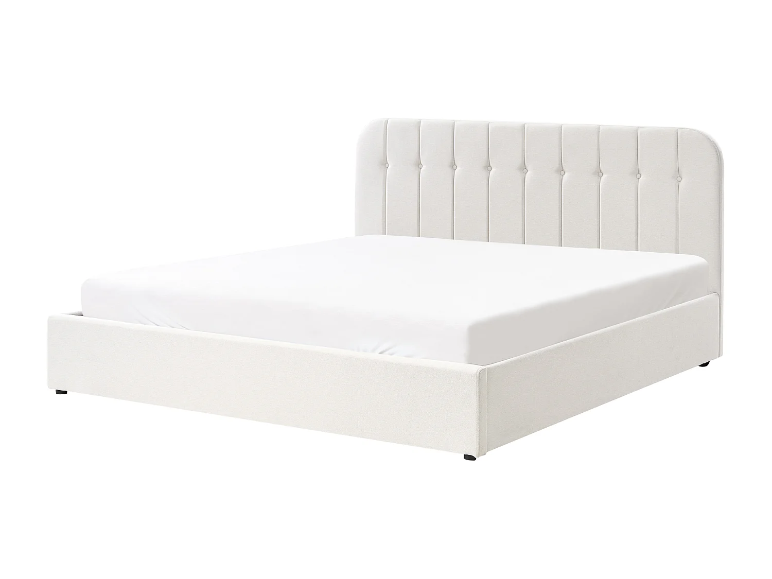 Lit ottoman Tissu CHALLANS 180 x 200 cm Blanc cassé