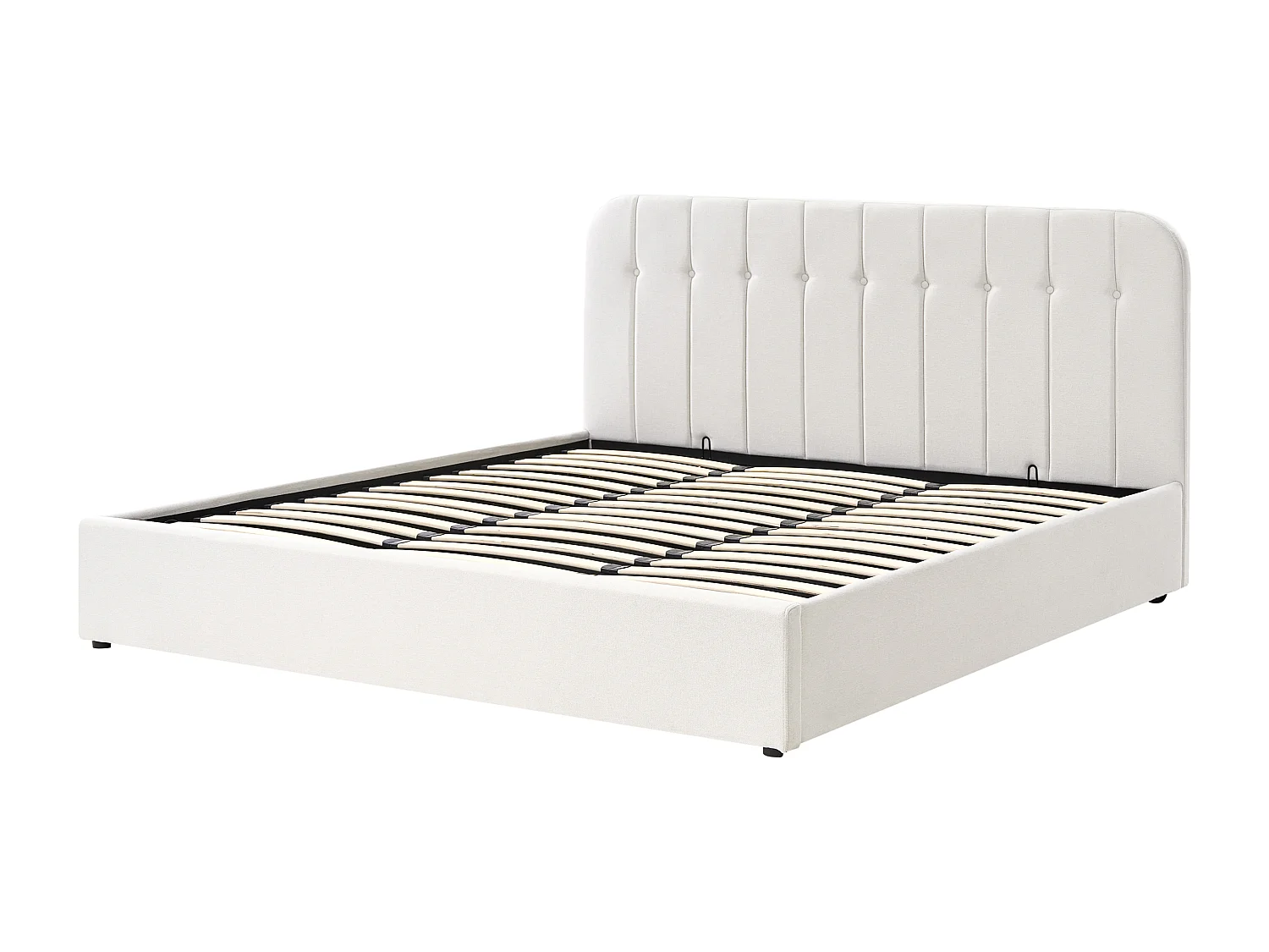 Lit ottoman Tissu CHALLANS 180 x 200 cm Blanc cassé