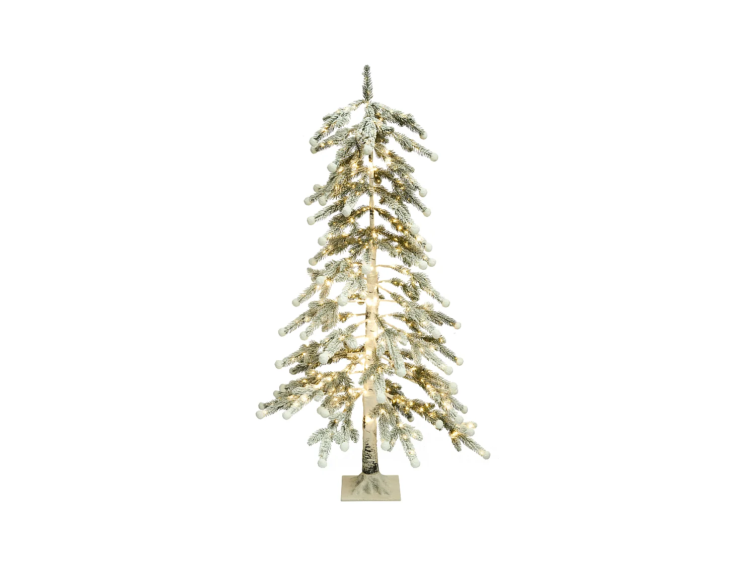 Décoration extérieure LED HASSLAN Arbre de Noël 125 cm Blanc