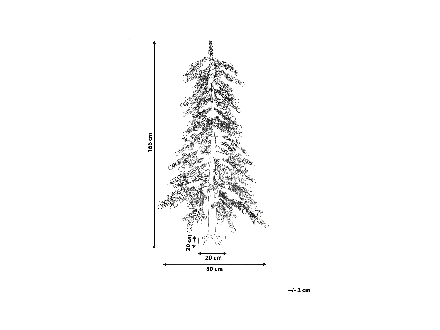 Décoration extérieure LED HASSLAN Arbre de Noël 125 cm Blanc
