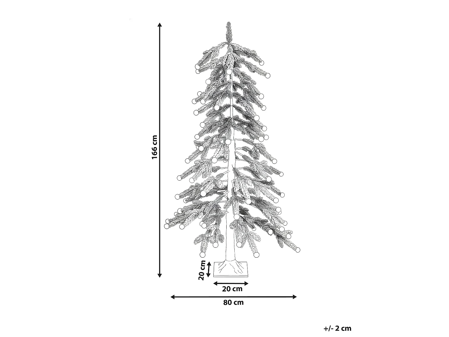 Décoration extérieure LED HASSLAN 125 cm Arbre de Noël Blanc