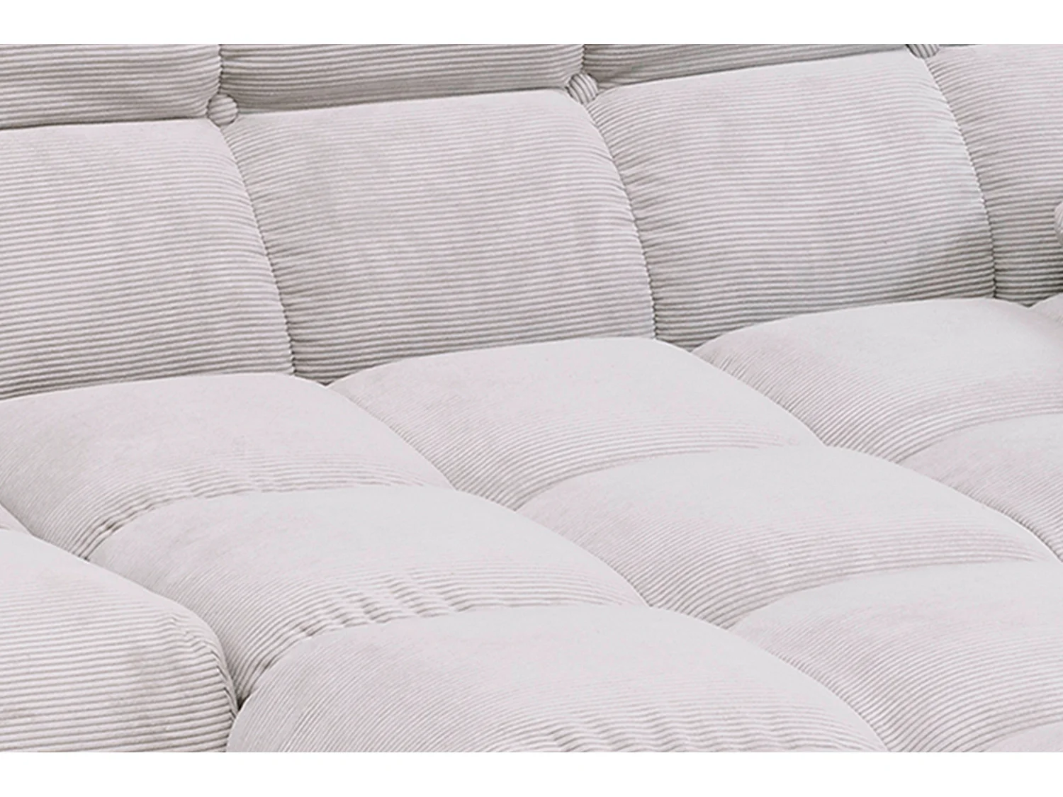 Ecksofa - Silber Cord - VIVIEN