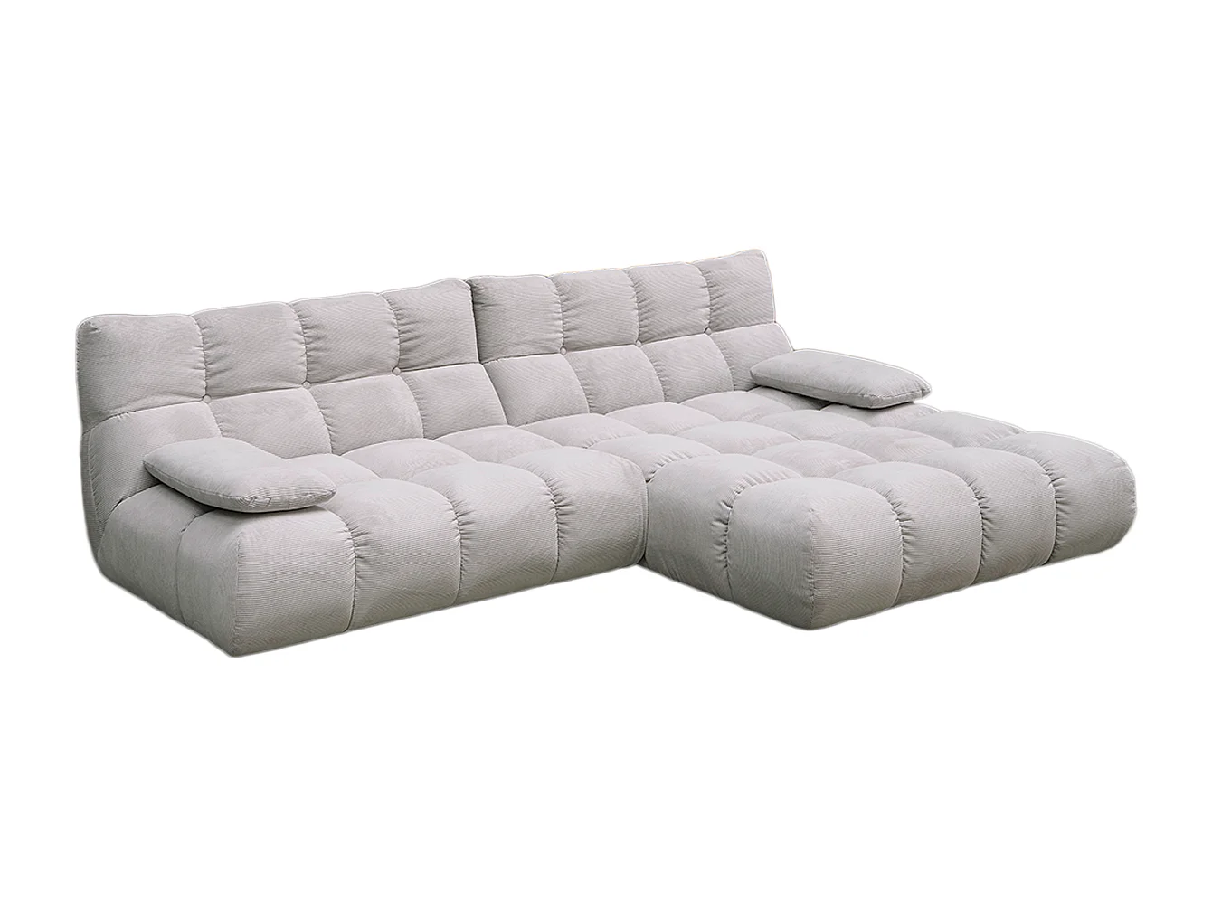 Ecksofa - Silber Cord - VIVIEN