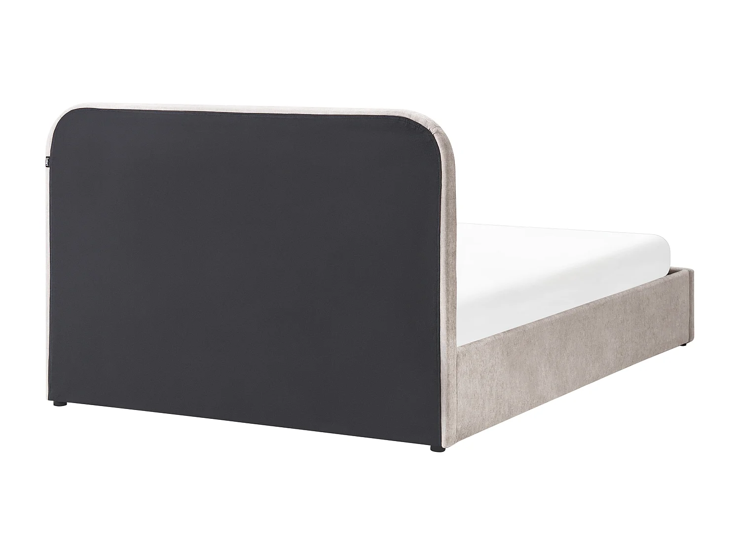 Lit ottoman Tissu chenille CHALLANS 160 x 200 cm Taupe