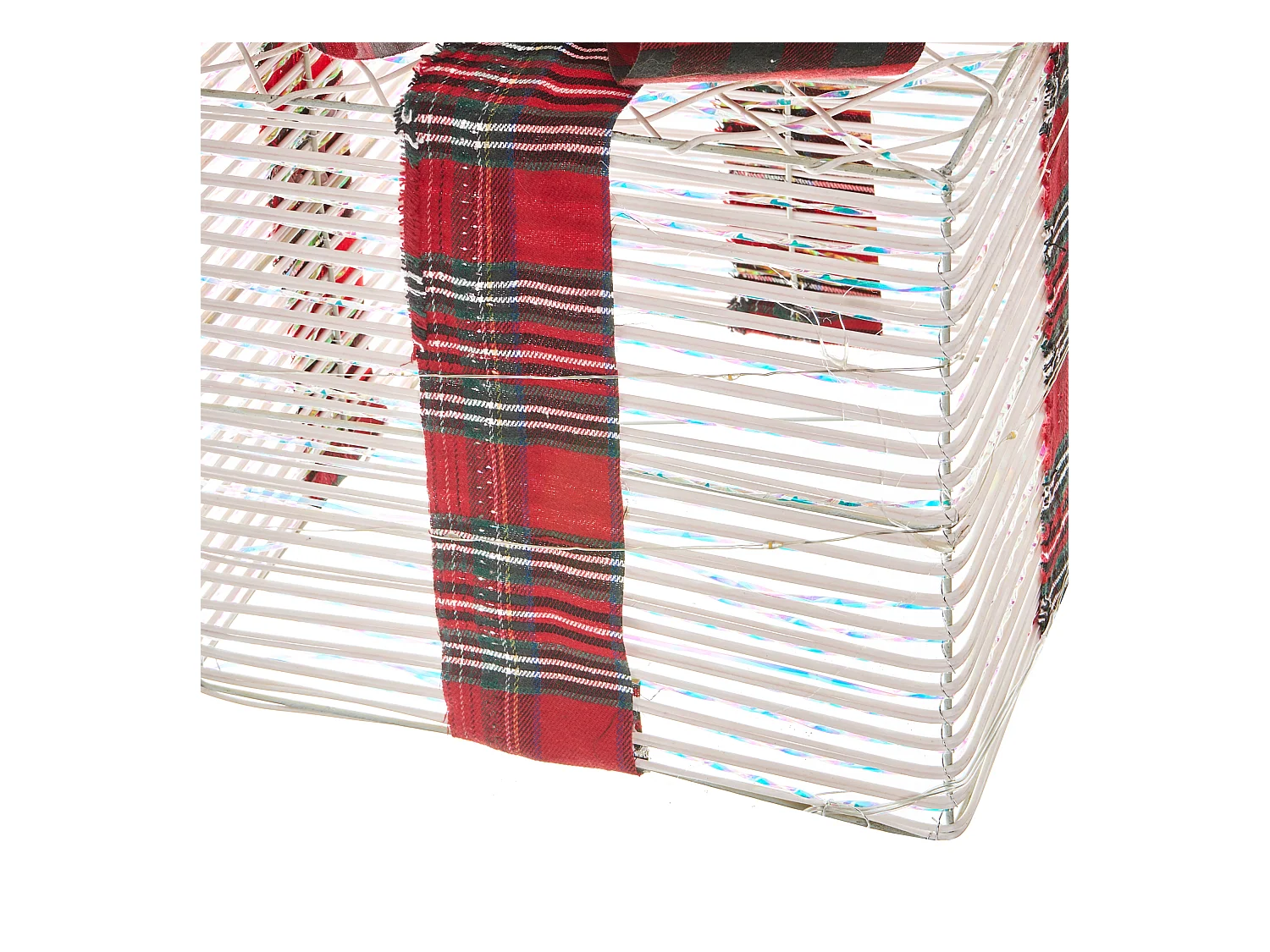 Lot de 3 décorations de Noël LED MANGEN Cadeaux de Noël 20/25/35 cm Blanc cassé