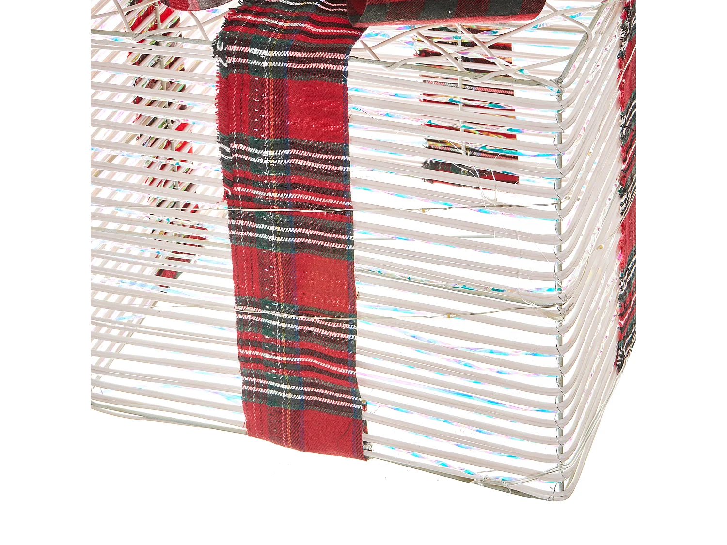 Lot de 3 décorations de Noël LED MANGEN Cadeaux de Noël 20/25/35 cm Blanc cassé