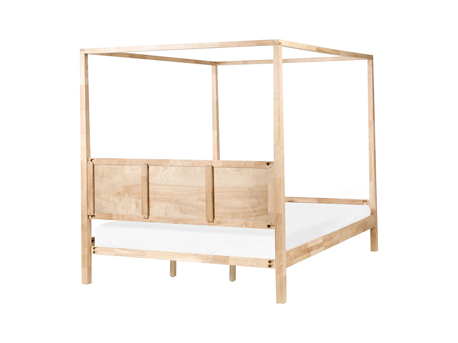 Lit à baldaquin Bois HAUTERIVES 180 x 200 cm Marron clair