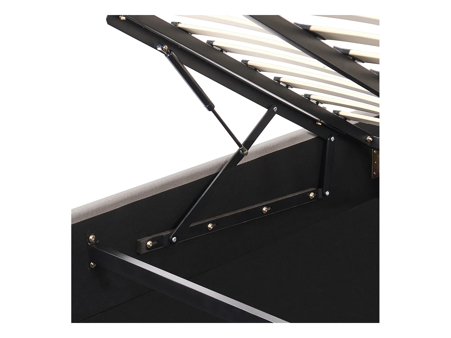 Lit ottoman Tissu QUIBERON 140 x 200 cm Taupe