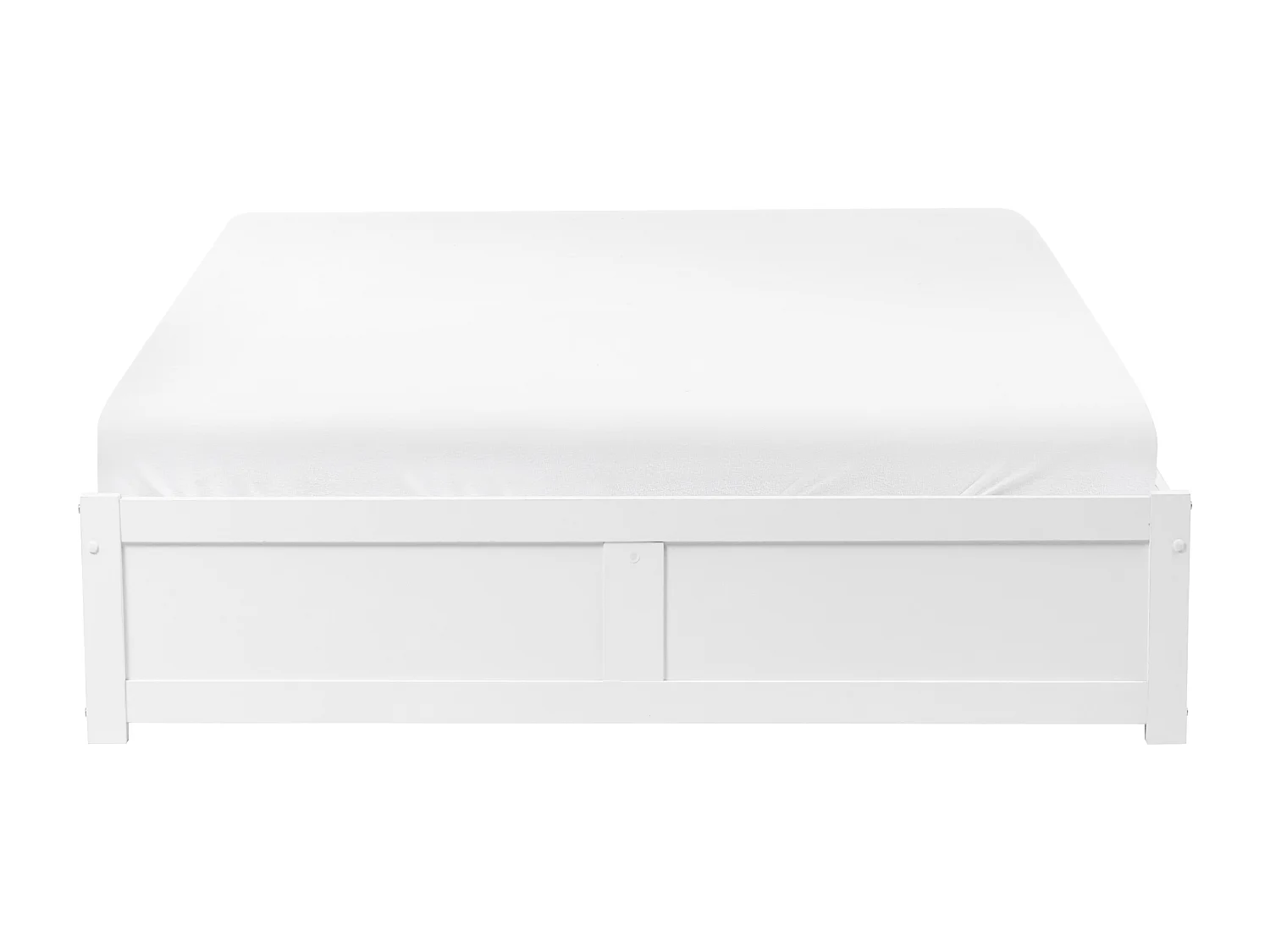 Lit avec tiroirs de rangement sans tête de lit BRUX 160 x 200 cm Blanc