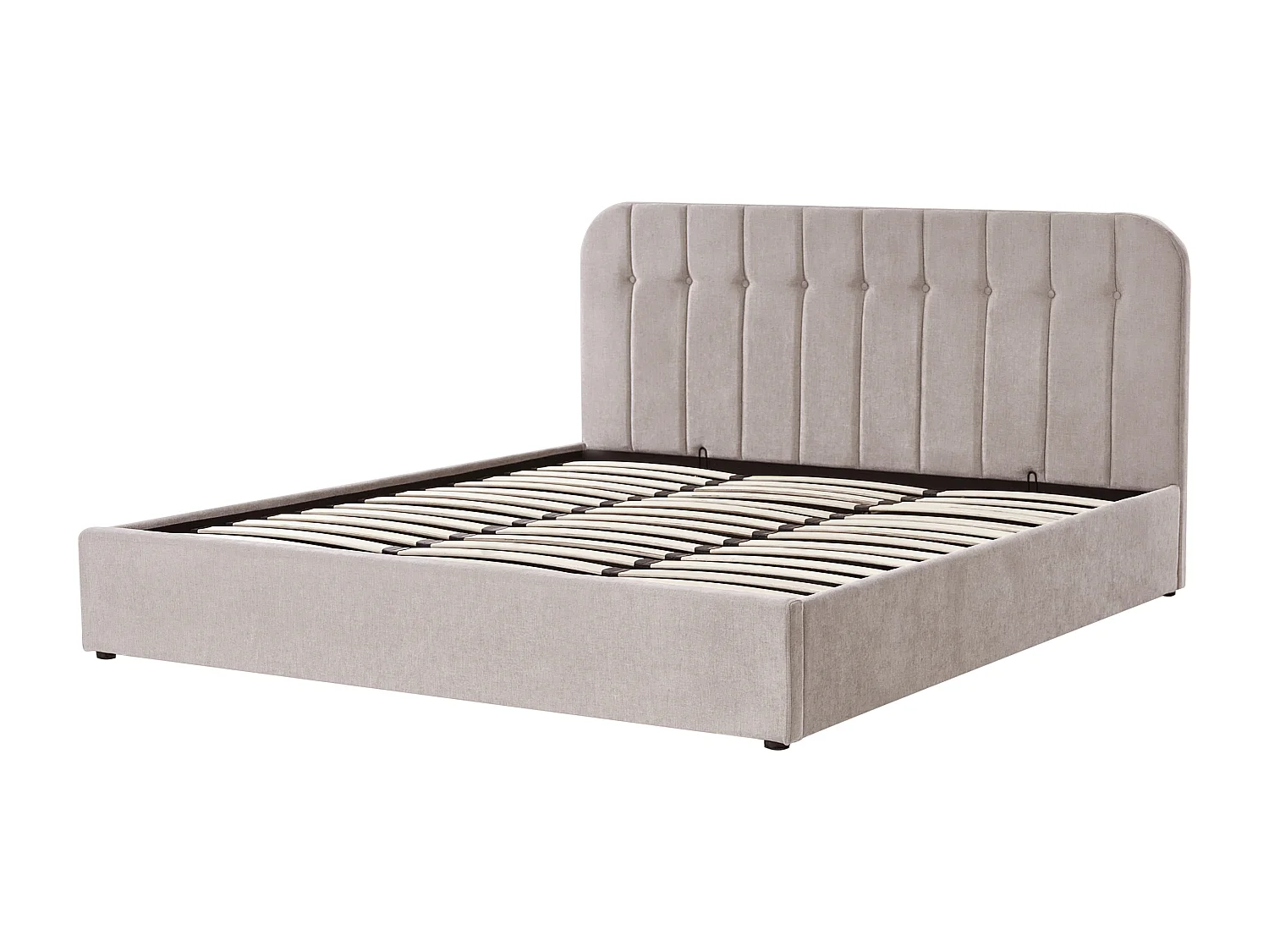 Lit ottoman Tissu chenille CHALLANS 180 x 200 cm Taupe