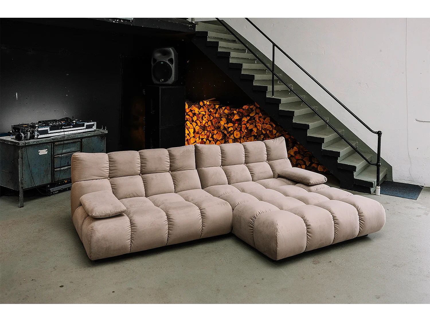 Divano angolare - marrone velluto - VIVIEN