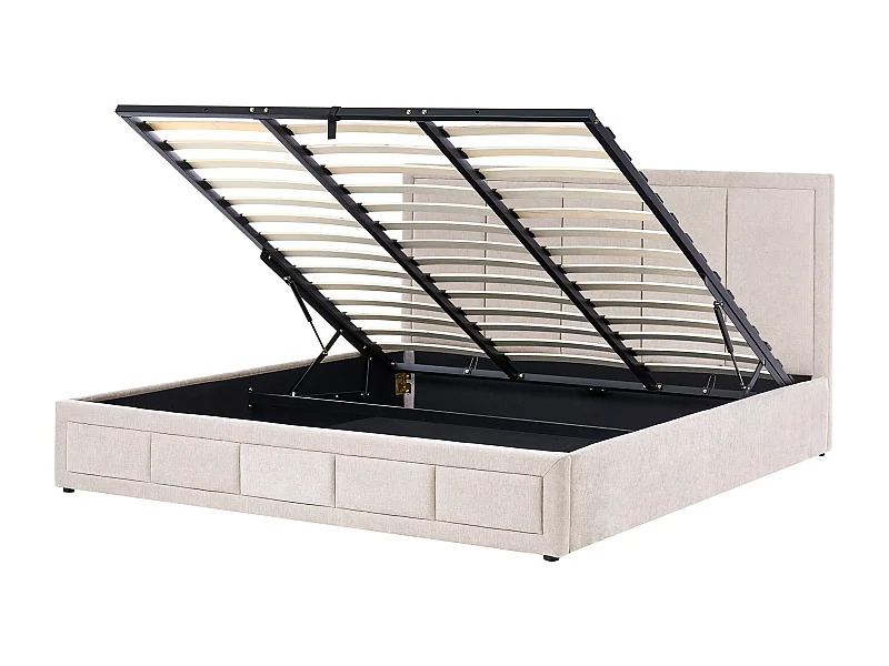 Lit ottoman Tissu QUIBERON 180 x 200 cm Beige