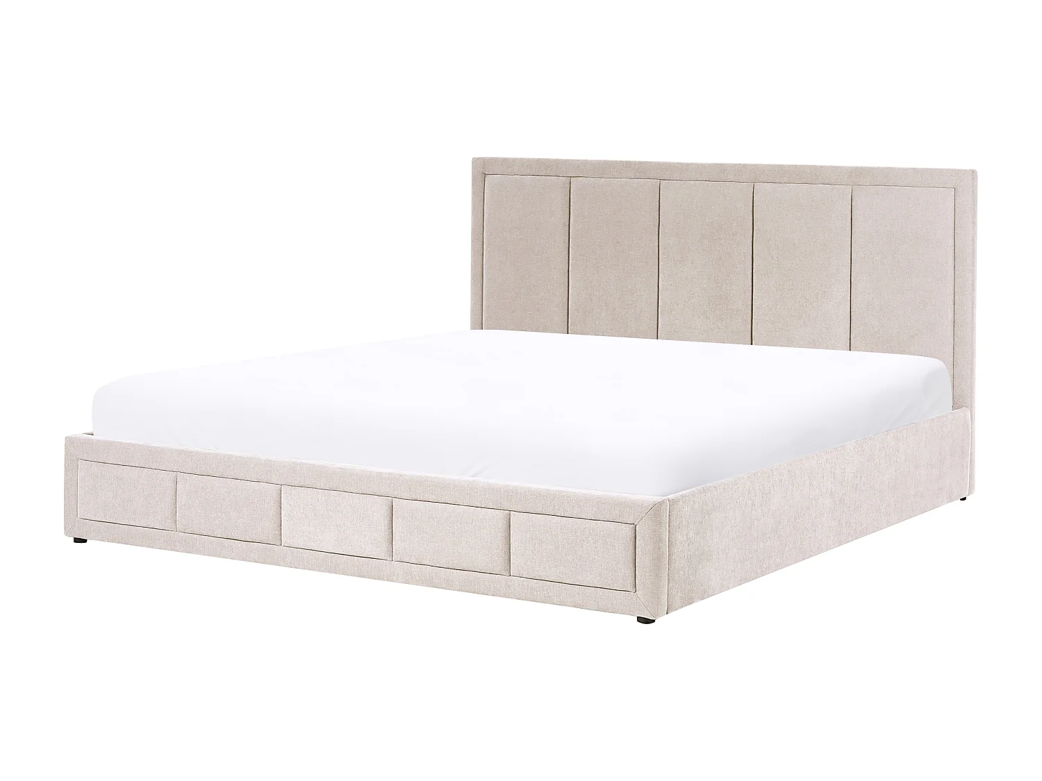 Lit ottoman Tissu chenille QUIBERON 180 x 200 cm Taupe