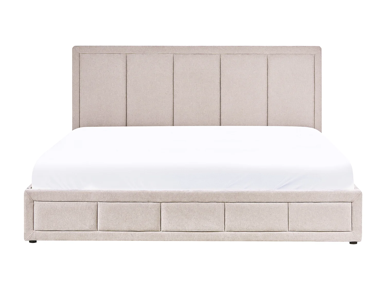 Lit ottoman Tissu chenille QUIBERON 180 x 200 cm Taupe