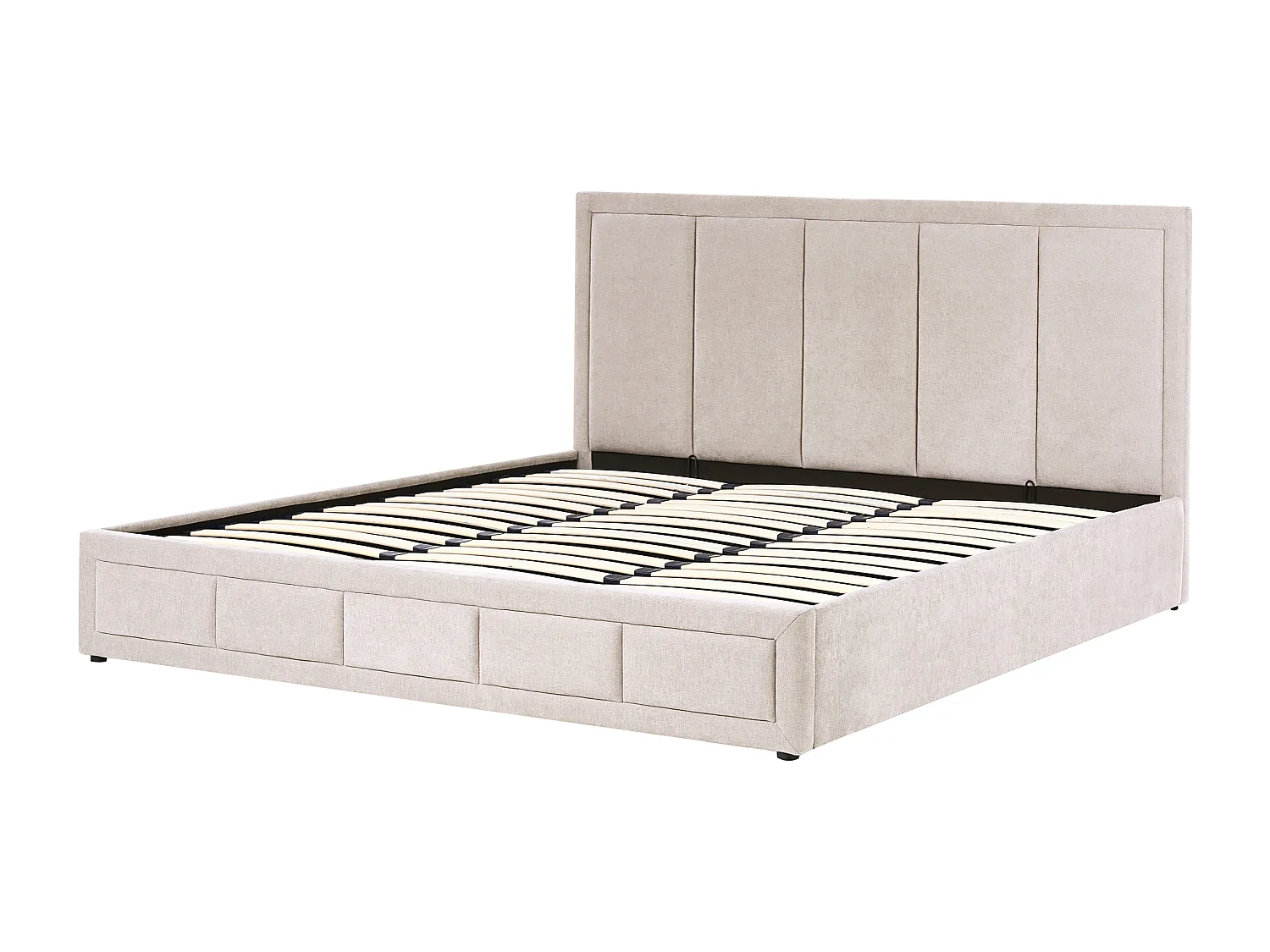 Lit ottoman Tissu chenille QUIBERON 180 x 200 cm Taupe