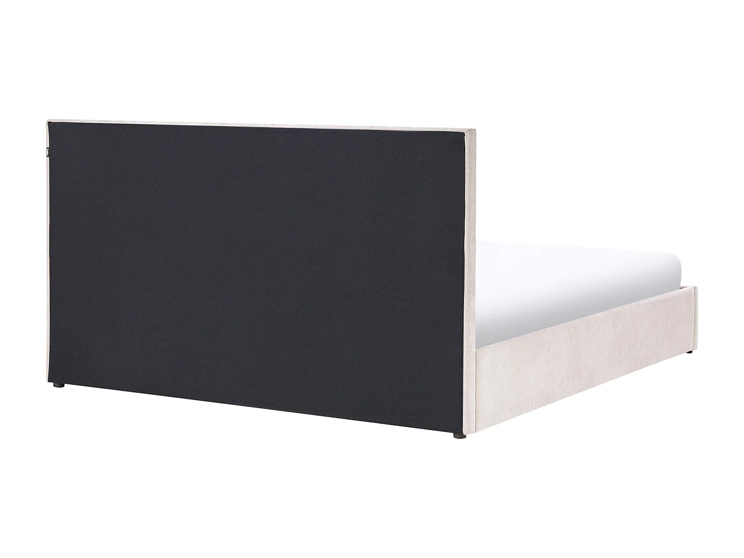 Lit ottoman Tissu chenille QUIBERON 180 x 200 cm Taupe