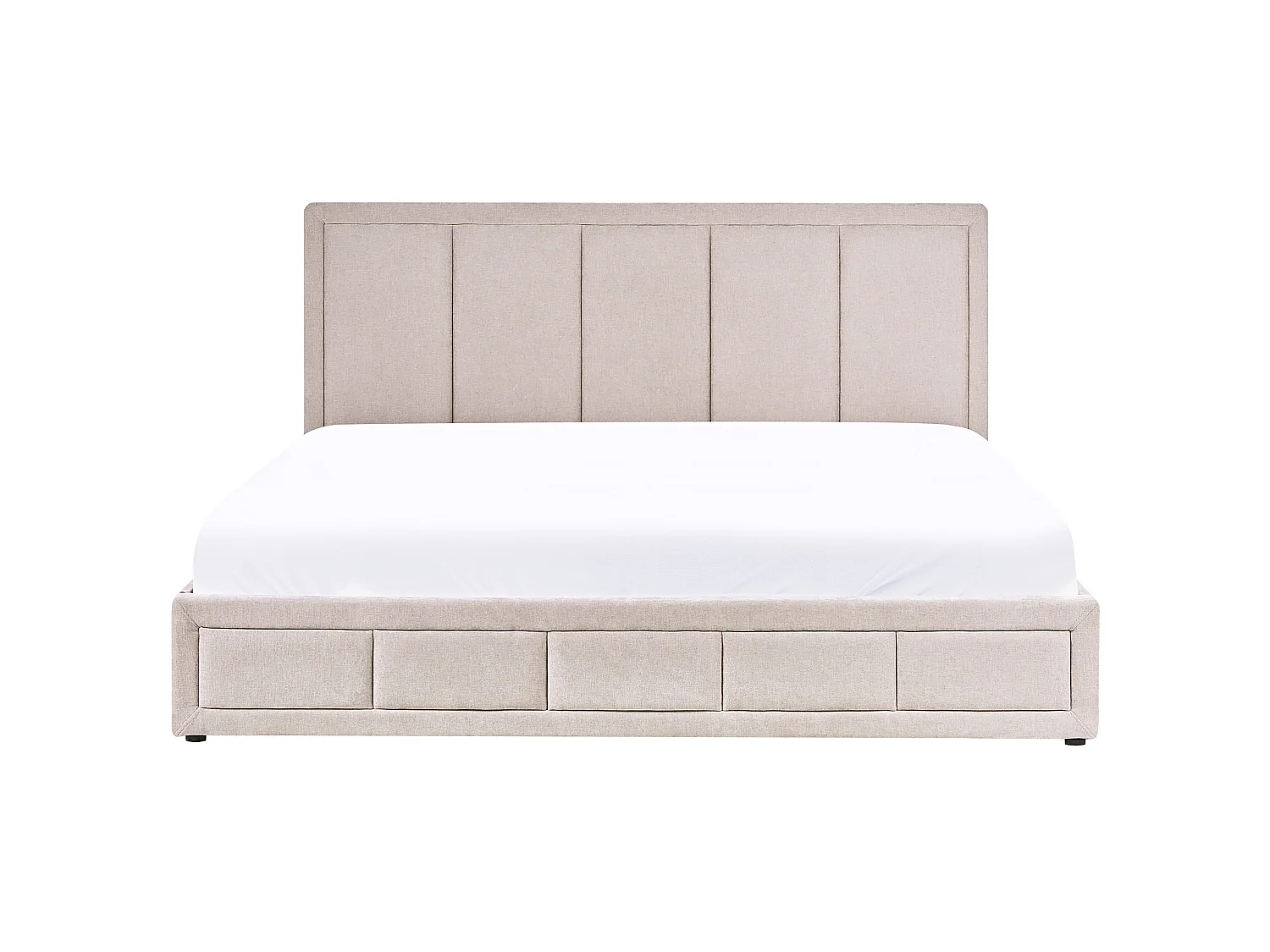 Lit ottoman QUIBERON Tissu chenille Taupe 180 x 200 cm
