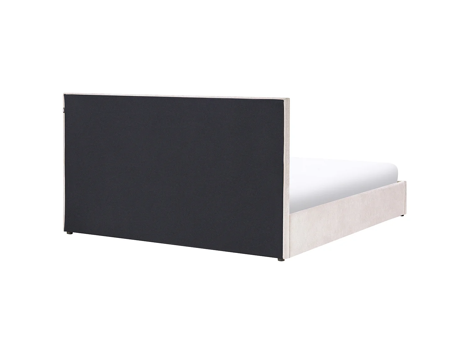 Lit ottoman QUIBERON Tissu chenille Taupe 180 x 200 cm