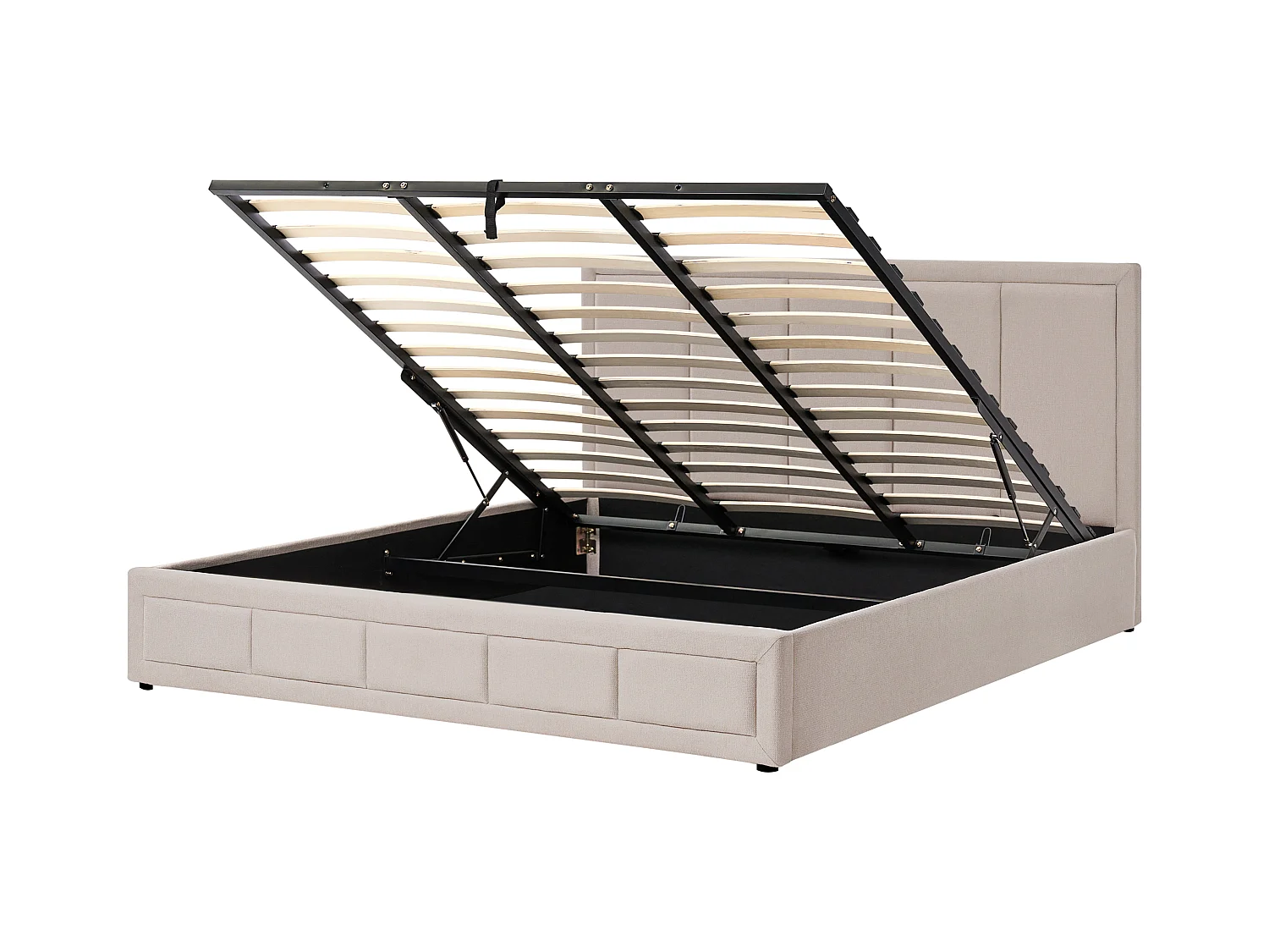 Lit ottoman Tissu QUIBERON 180 x 200 cm Taupe