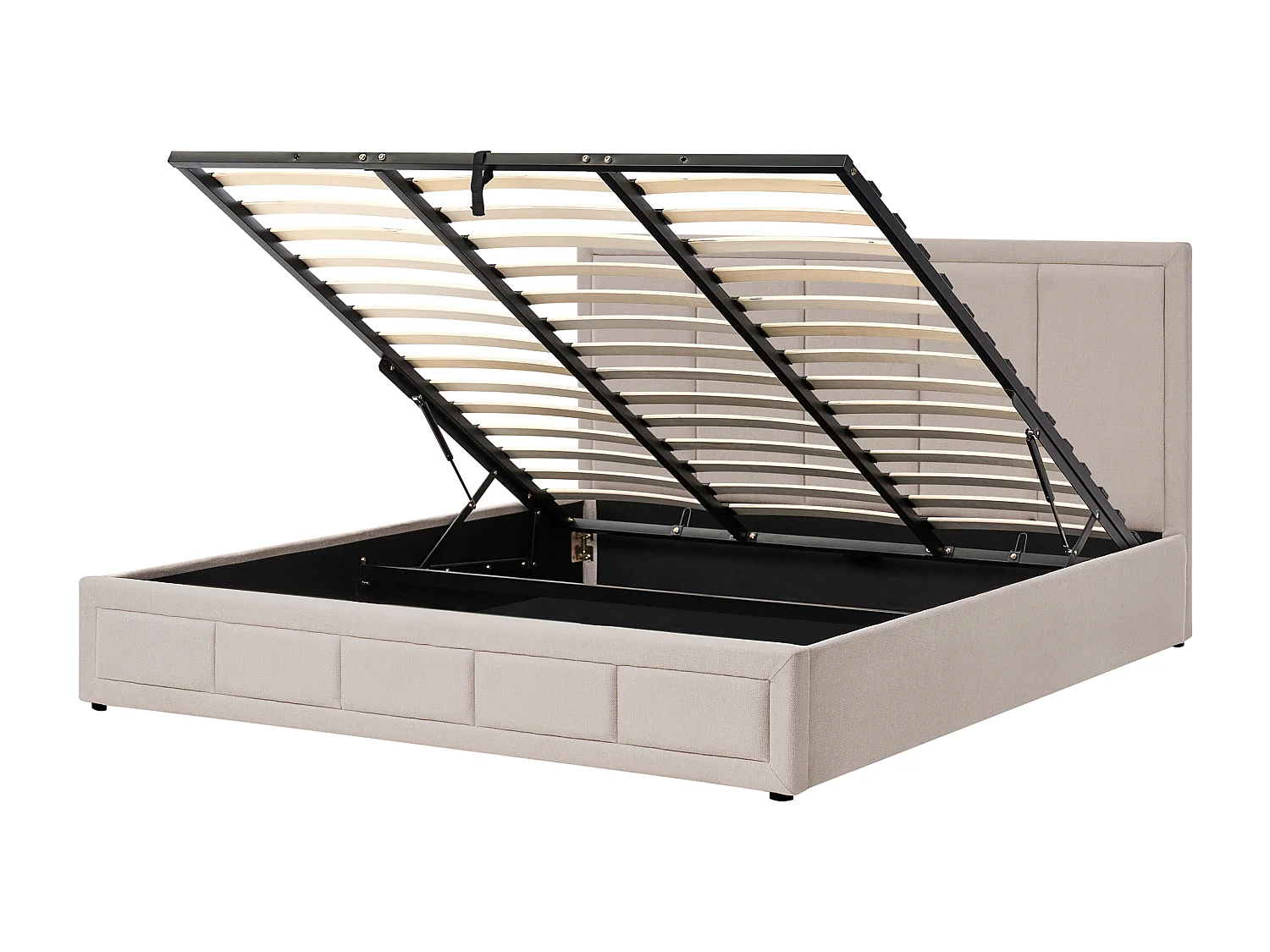 Lit ottoman Tissu QUIBERON 180 x 200 cm Taupe