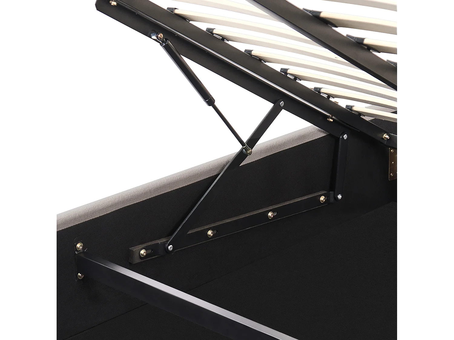 Lit ottoman Tissu QUIBERON 180 x 200 cm Taupe