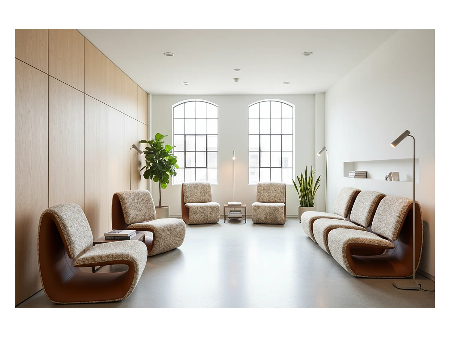 Fauteuil club - beige Similicuir, tissu - HAZEL