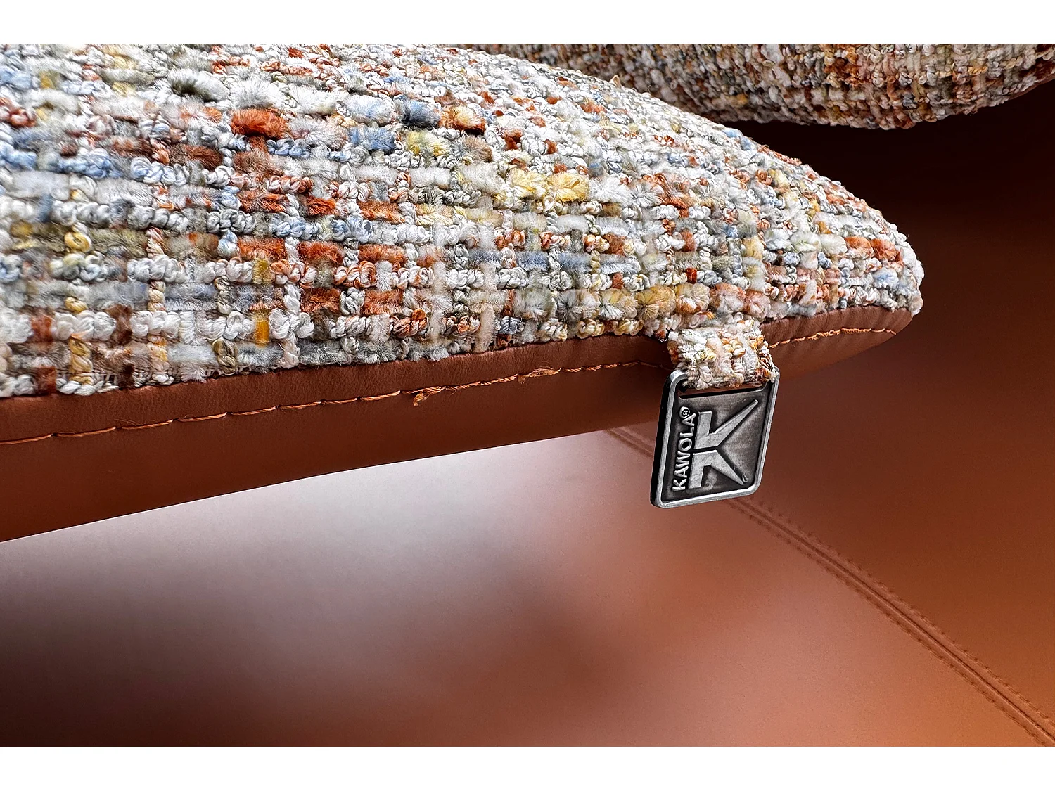 Poltrona club - beige Finta pelle, tessuto - HAZEL