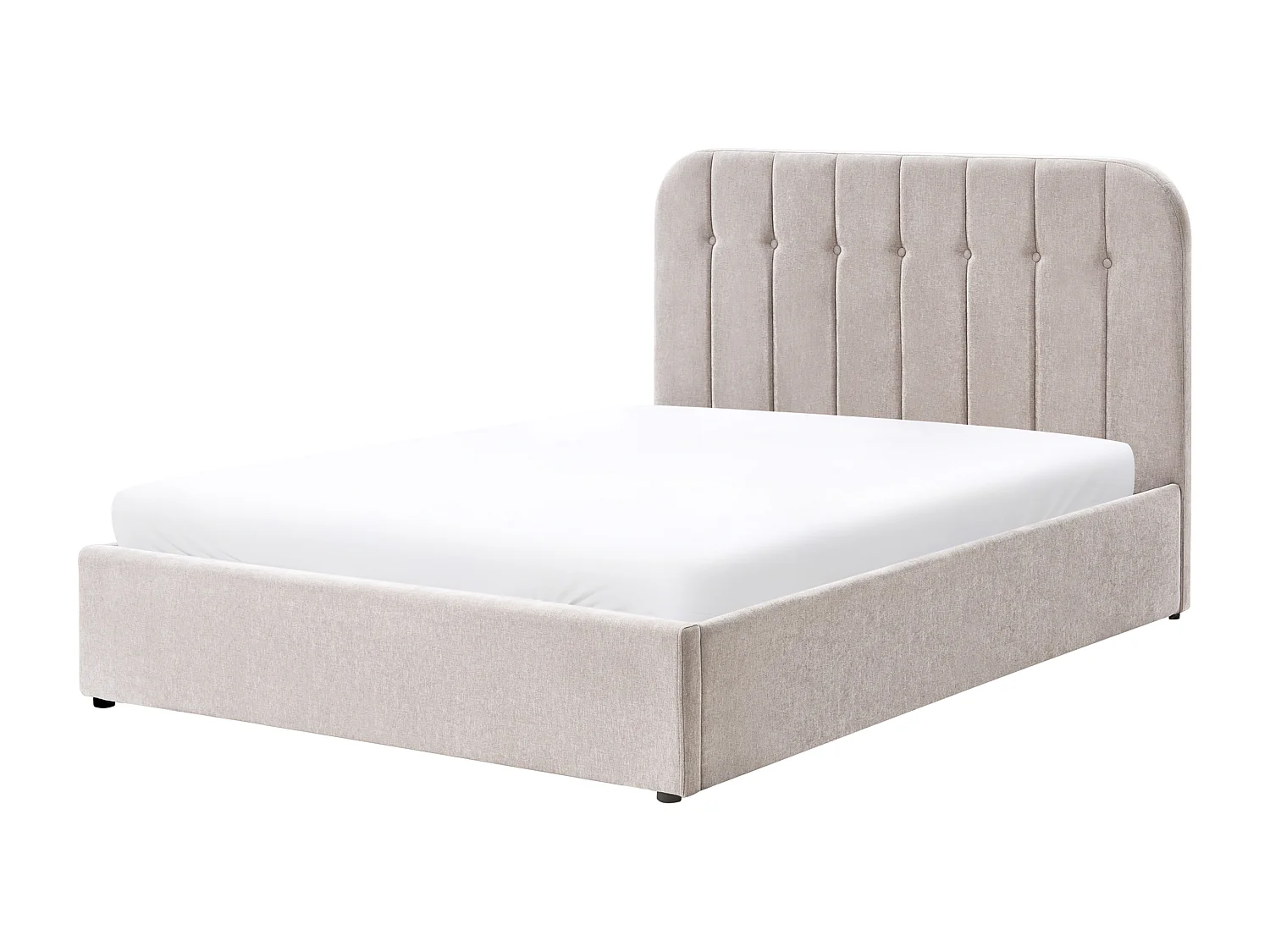 Lit ottoman Tissu chenille CHALLANS 140 x 200 cm Beige