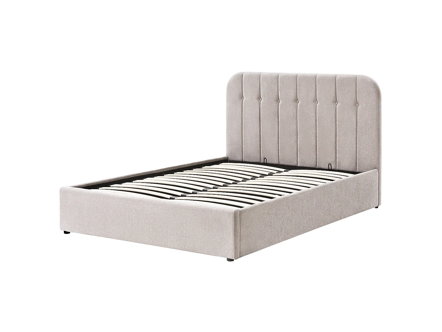 Ottoman Bed CHALLANS Chenille Taupe 140 x 200 cm (EU Double)