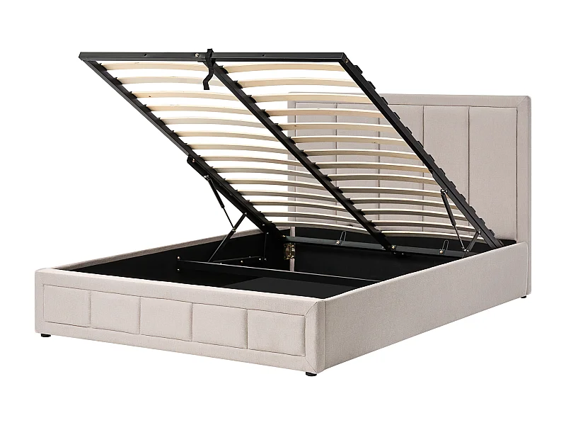 Lit ottoman Tissu QUIBERON 160 x 200 cm Beige