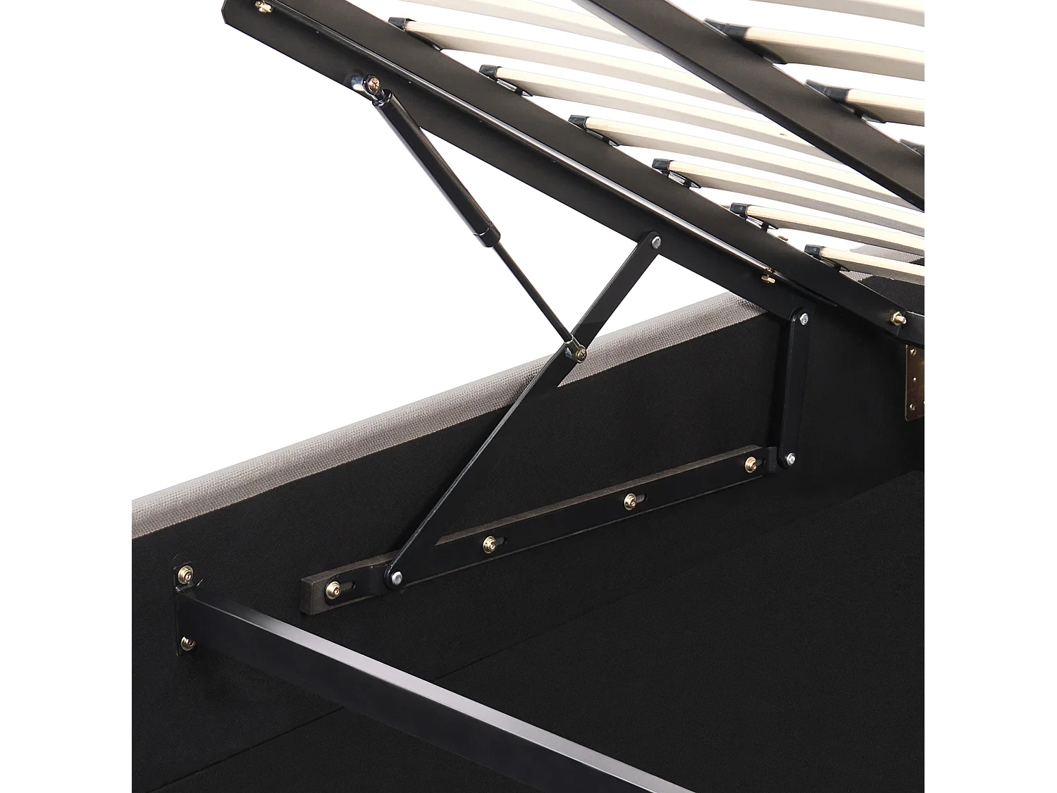 Lit ottoman Tissu QUIBERON 160 x 200 cm Taupe