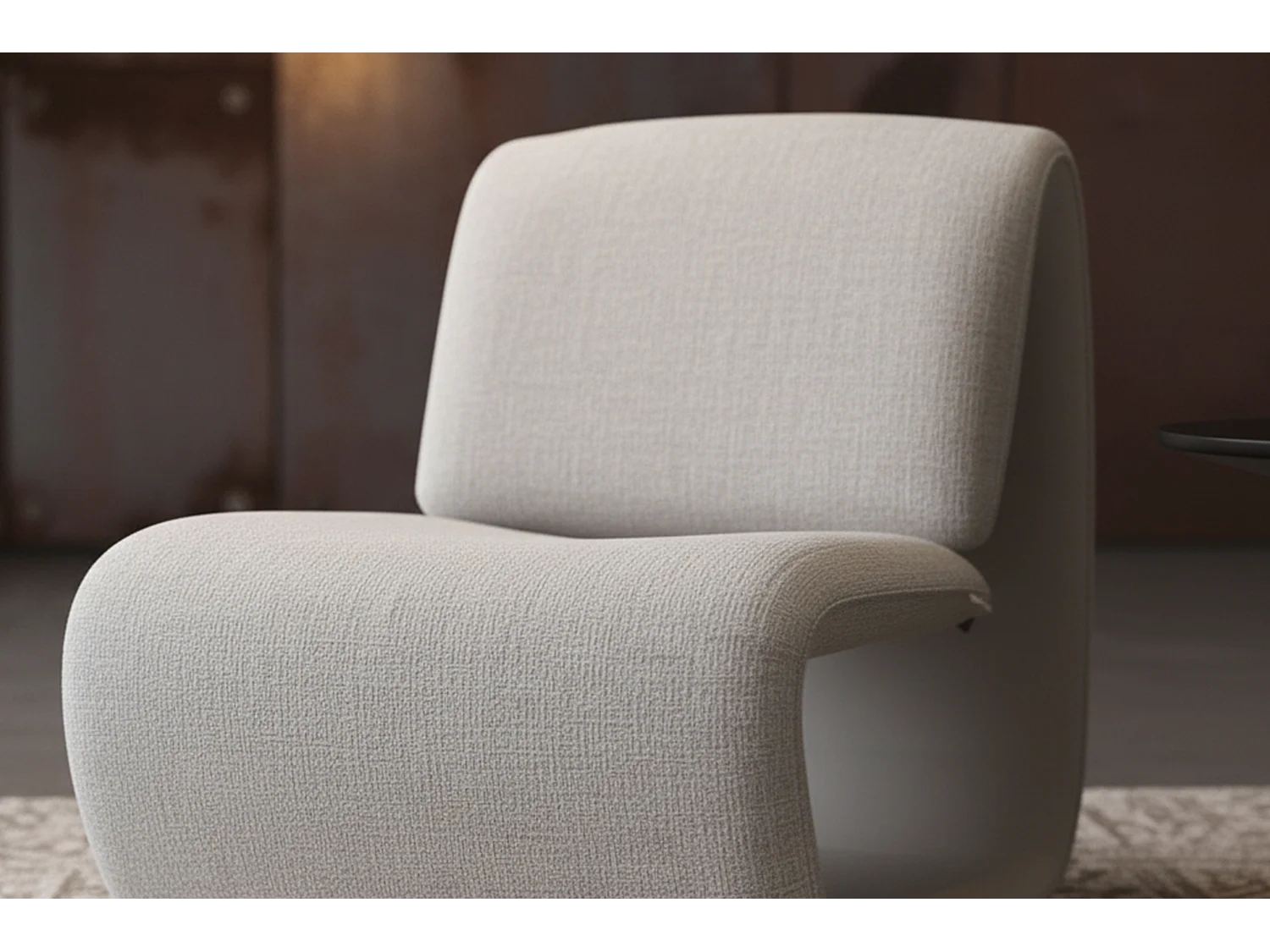 Lounge- Cocktail- Clubsessel - Grau Kunstleder, Webstoff - HAZEL