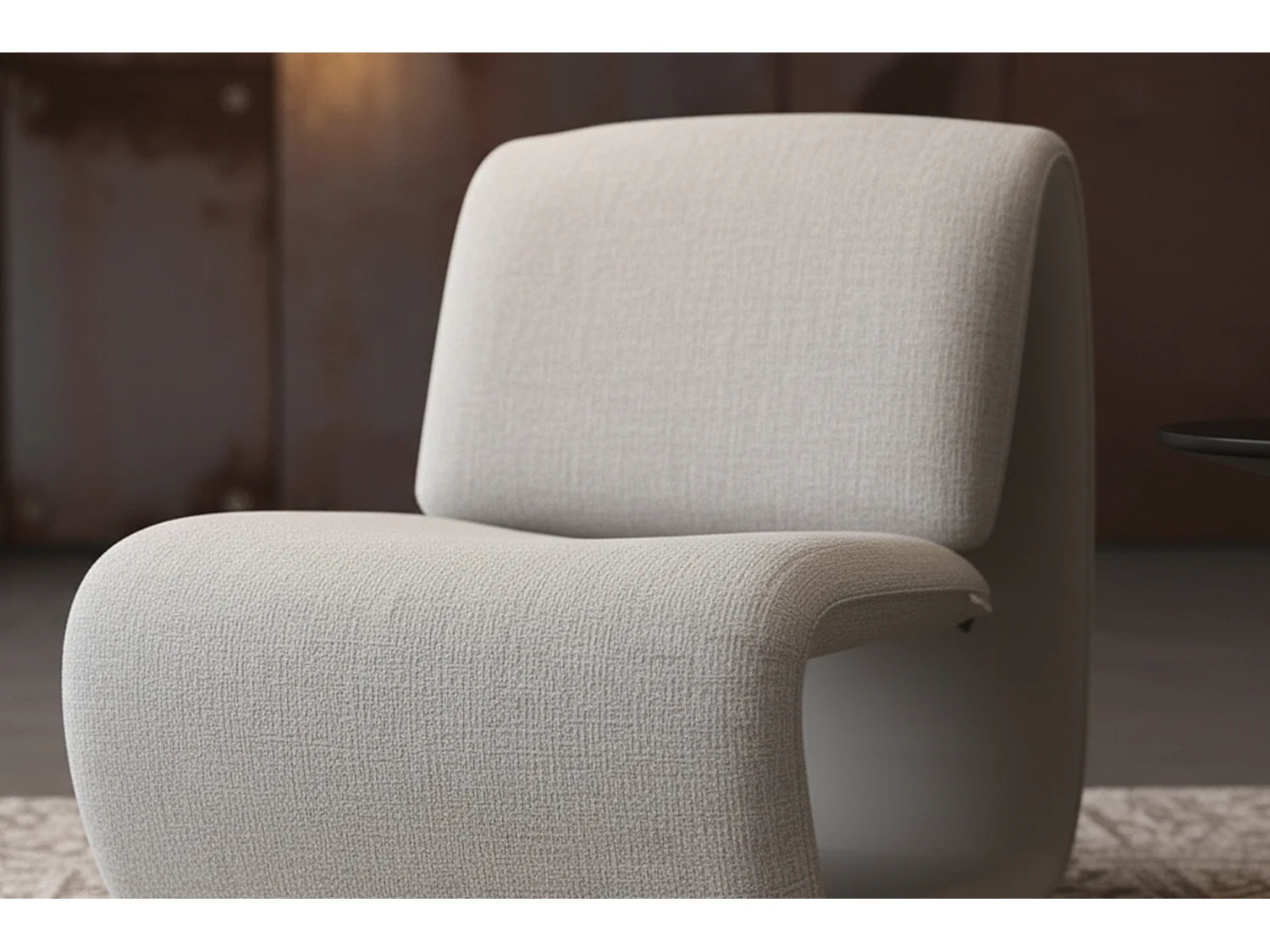Lounge- Cocktail- Clubsessel - Grau Kunstleder, Webstoff - HAZEL