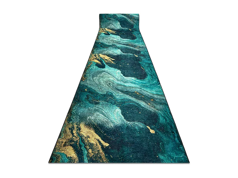 TAPIS DE COULOIR antidérapant LOTUS SHADOWS 37750 Abstraction vert /  60x200 cm