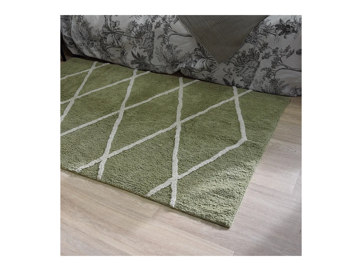 Tapis déco type berbère en coton tufté 100x150cm