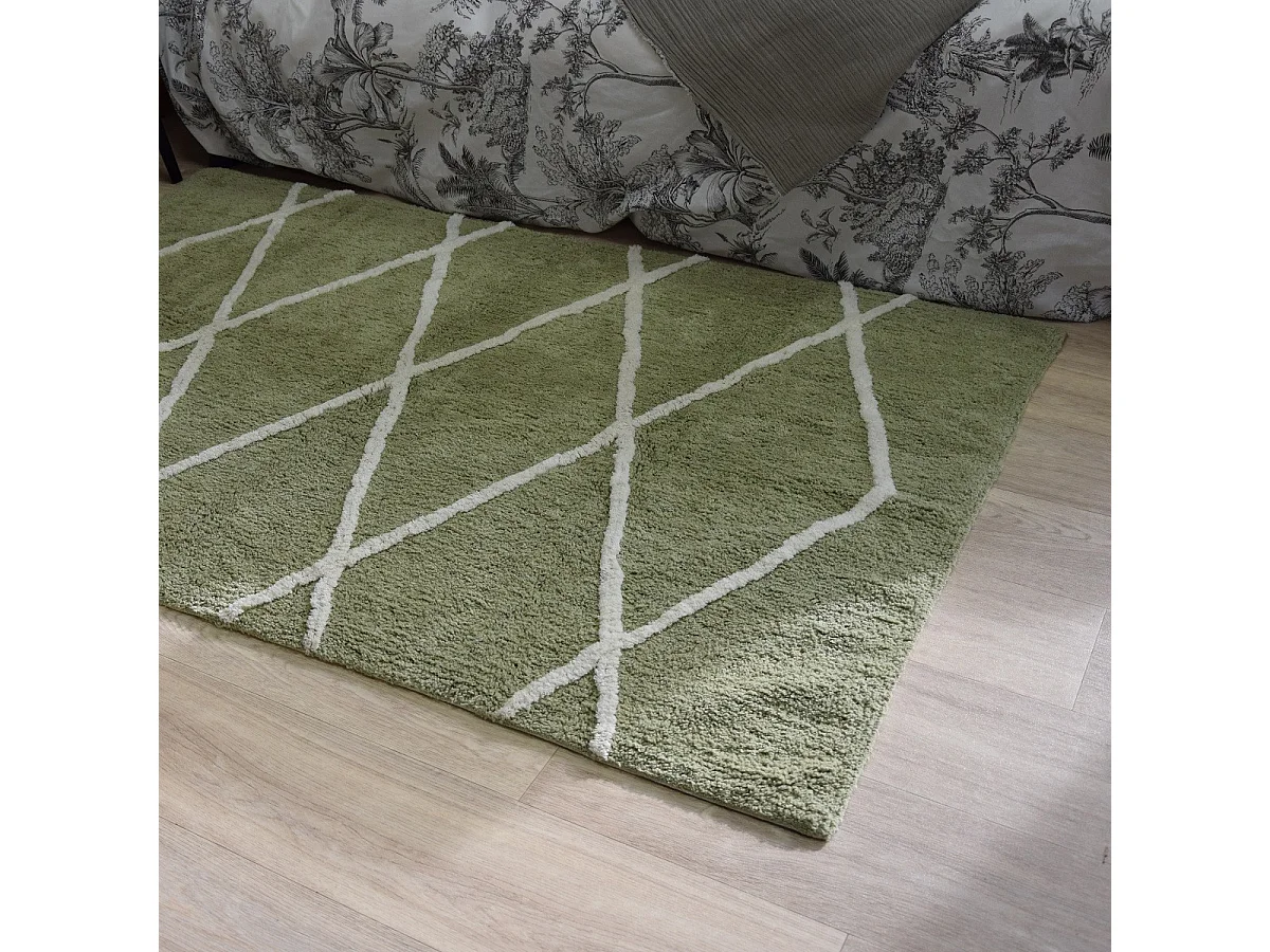 Tapis déco type berbère en coton tufté 100x150cm