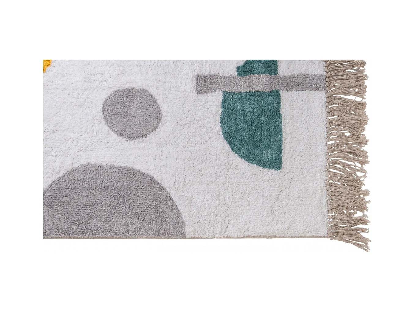 Tapis déco figuratif à franges en coton 60x120cm