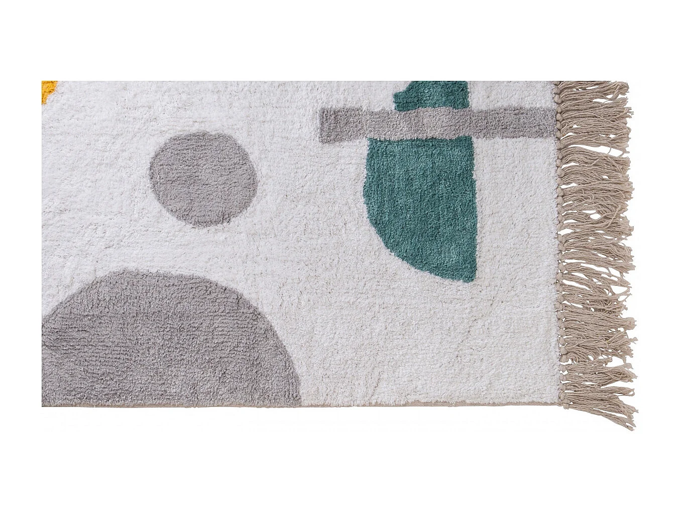 Tapis déco figuratif à franges en coton 60x120cm