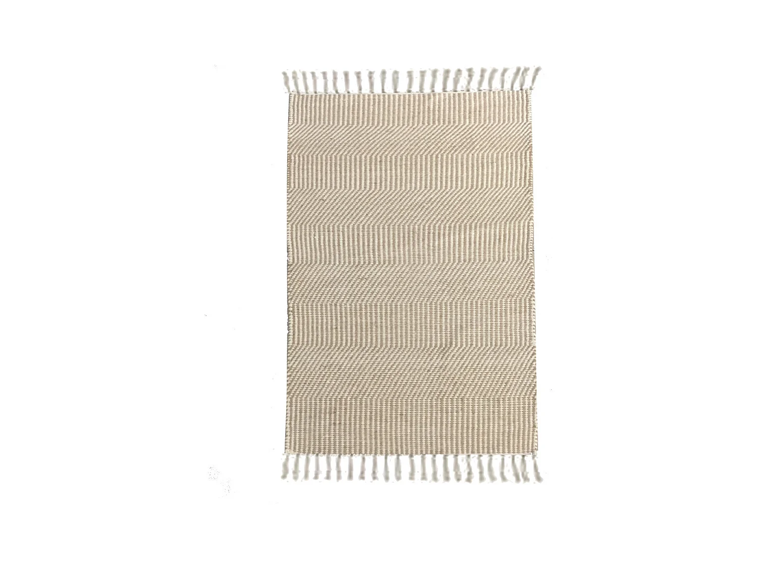 Tapis déco à franges en jute et coton 60x120cm