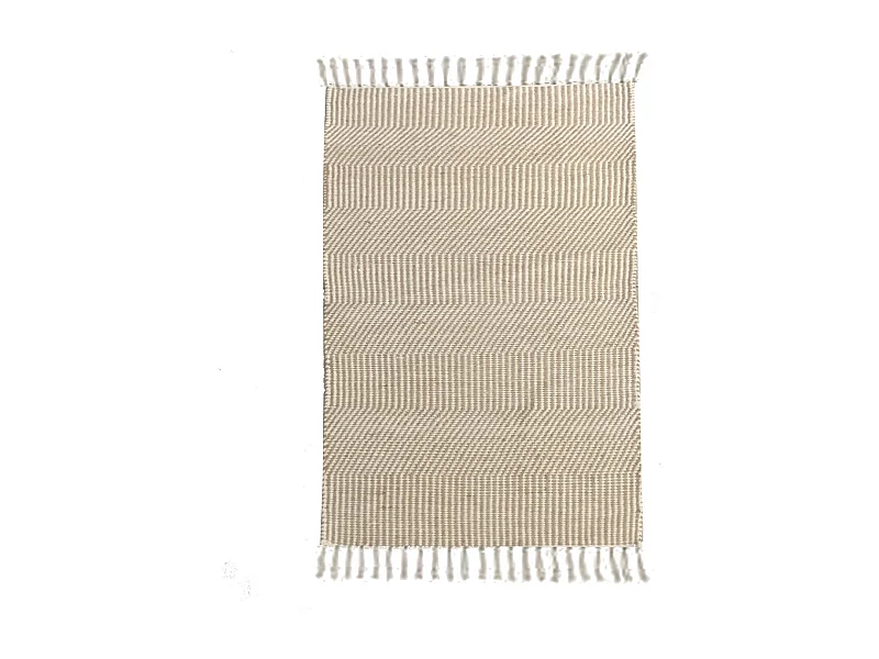 Tapis déco à franges en jute et coton 60x120cm