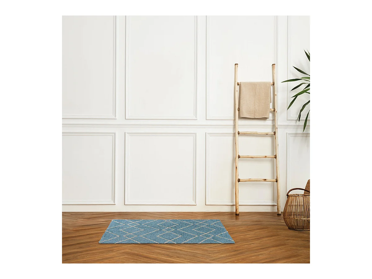Tapis déco en coton tufté fil doré 50x80cm