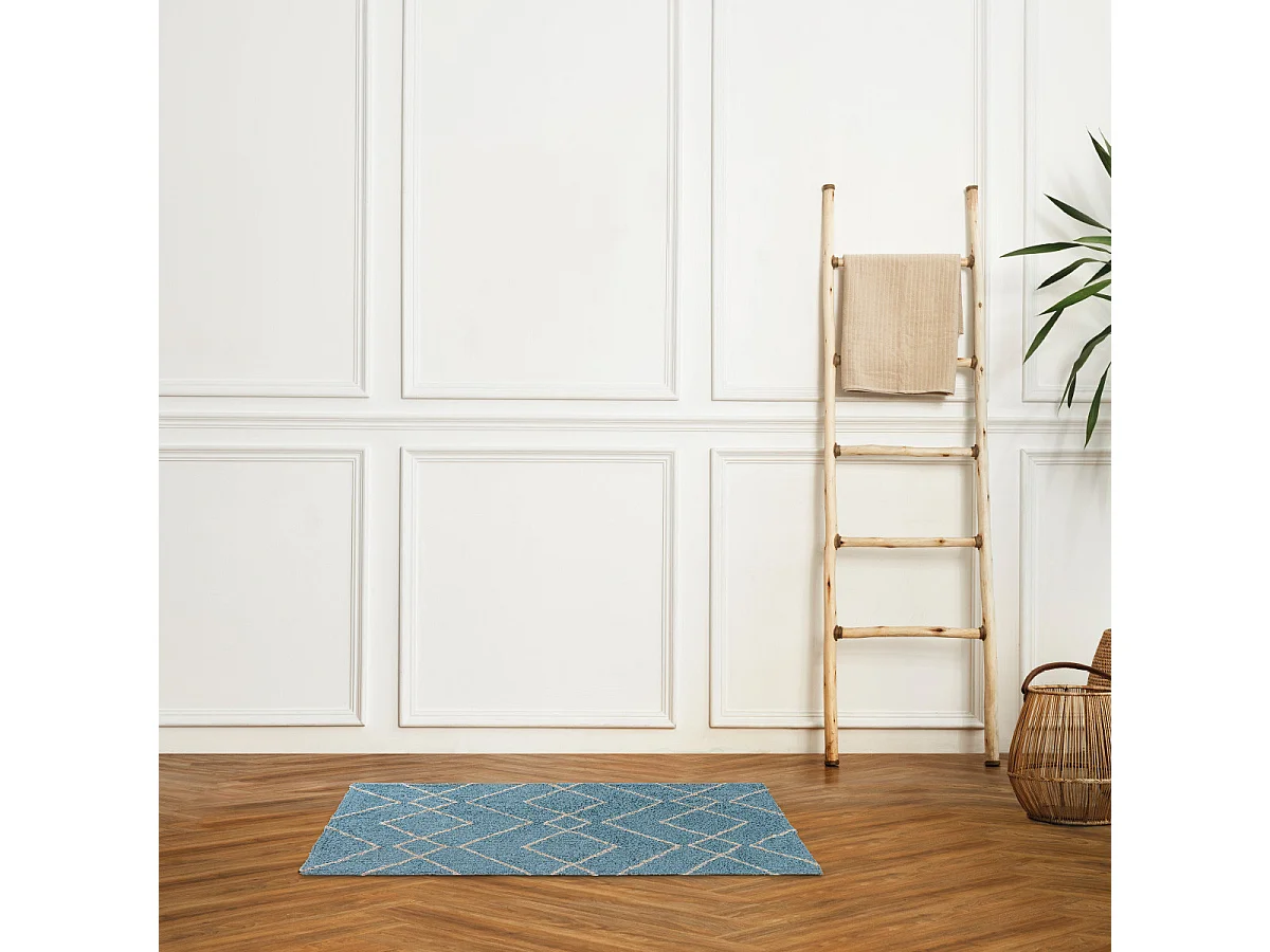 Tapis déco en coton tufté fil doré 50x80cm