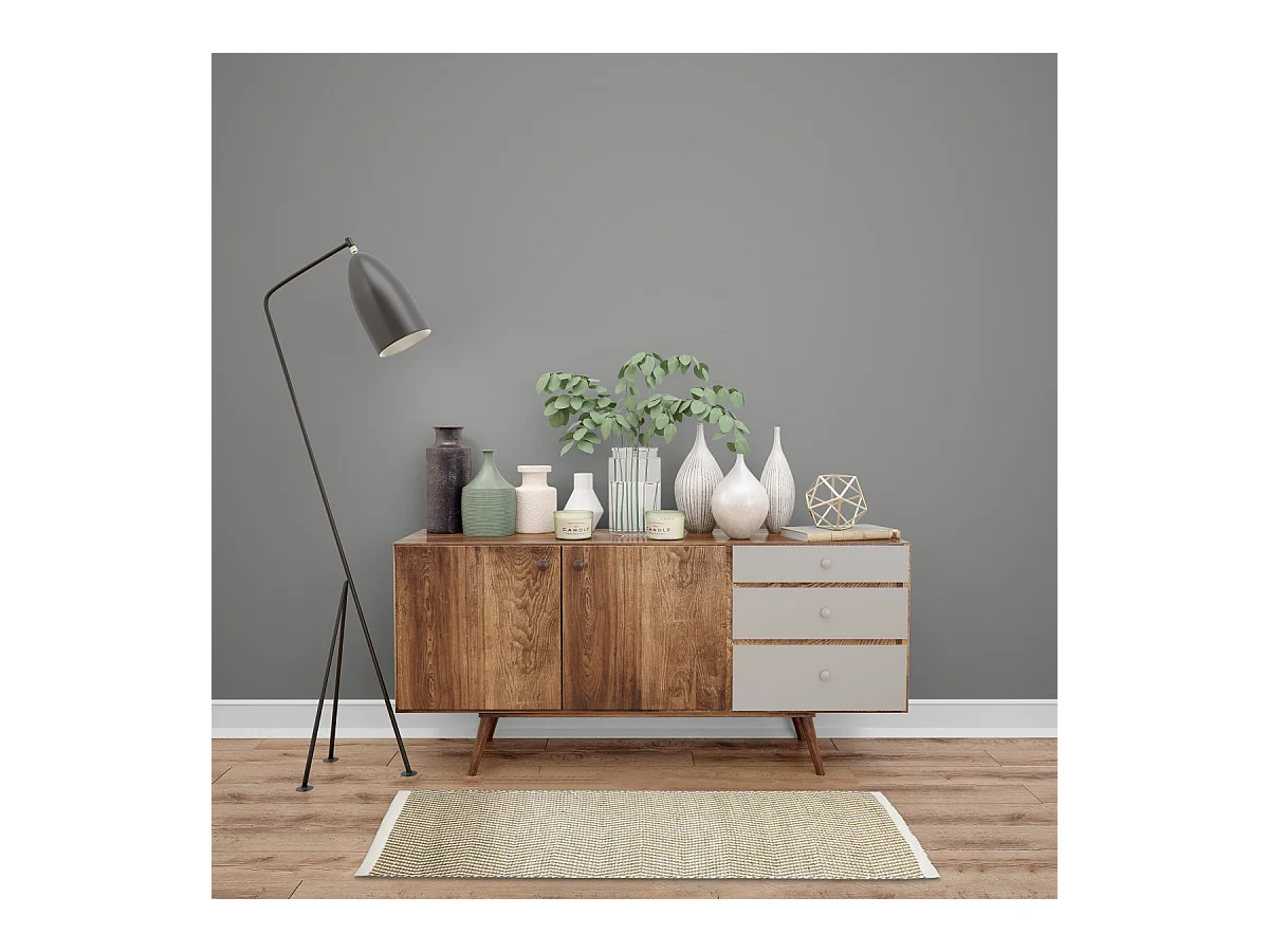 Tapis déco à franges en jute 60x90cm